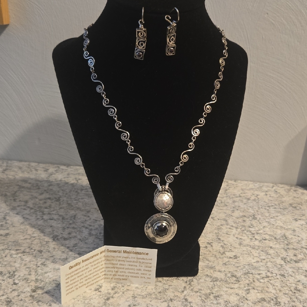 Elegant Silver Necklace and Earring Set By AuraStella